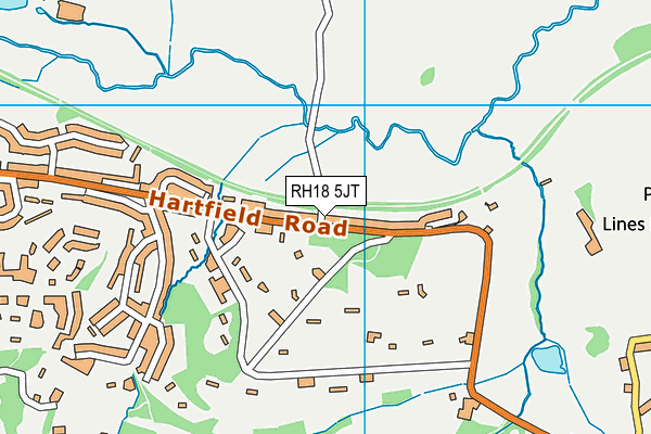 RH18 5JT map - OS VectorMap District (Ordnance Survey) RH18 5JT map - OS VectorMap District (Ordnance Survey)