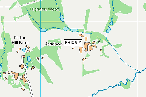 RH18 5JZ map - OS VectorMap District (Ordnance Survey)