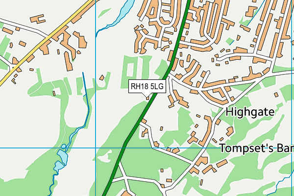 RH18 5LG map - OS VectorMap District (Ordnance Survey) RH18 5LG map - OS VectorMap District (Ordnance Survey)