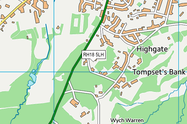 RH18 5LH map - OS VectorMap District (Ordnance Survey) RH18 5LH map - OS VectorMap District (Ordnance Survey)