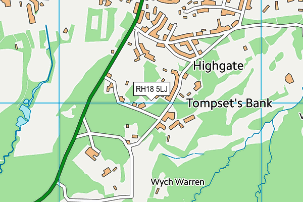 RH18 5LJ map - OS VectorMap District (Ordnance Survey) RH18 5LJ map - OS VectorMap District (Ordnance Survey)