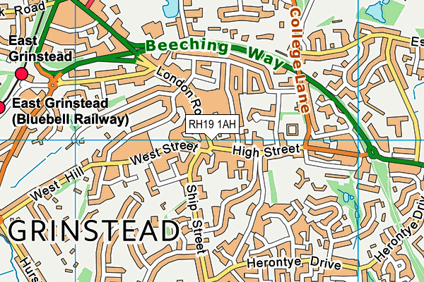 RH19 1AH map - OS VectorMap District (Ordnance Survey) RH19 1AH map - OS VectorMap District (Ordnance Survey)