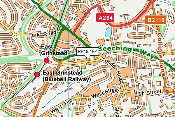 RH19 1BZ map - OS VectorMap District (Ordnance Survey) RH19 1BZ map - OS VectorMap District (Ordnance Survey)