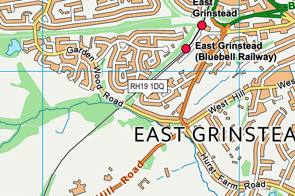 RH19 1DQ map - OS VectorMap District (Ordnance Survey) RH19 1DQ map - OS VectorMap District (Ordnance Survey)