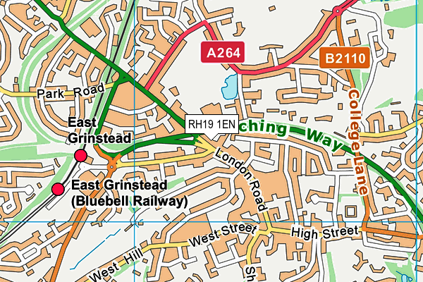 RH19 1EN map - OS VectorMap District (Ordnance Survey)
