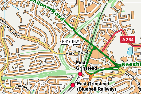 RH19 1HW map - OS VectorMap District (Ordnance Survey) RH19 1HW map - OS VectorMap District (Ordnance Survey)