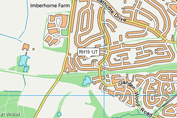 RH19 1JT map - OS VectorMap District (Ordnance Survey) RH19 1JT map - OS VectorMap District (Ordnance Survey)
