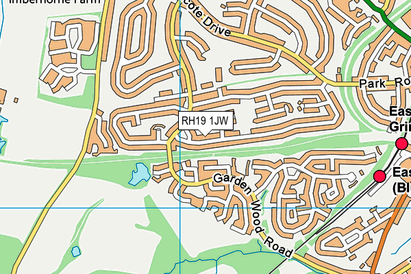 RH19 1JW map - OS VectorMap District (Ordnance Survey) RH19 1JW map - OS VectorMap District (Ordnance Survey)