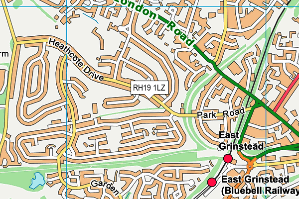 RH19 1LZ map - OS VectorMap District (Ordnance Survey) RH19 1LZ map - OS VectorMap District (Ordnance Survey)