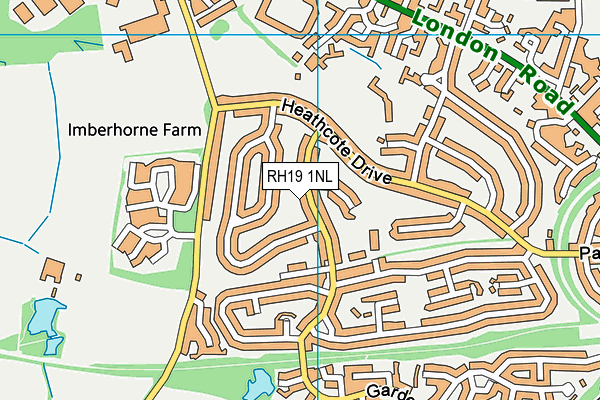 RH19 1NL map - OS VectorMap District (Ordnance Survey) RH19 1NL map - OS VectorMap District (Ordnance Survey)