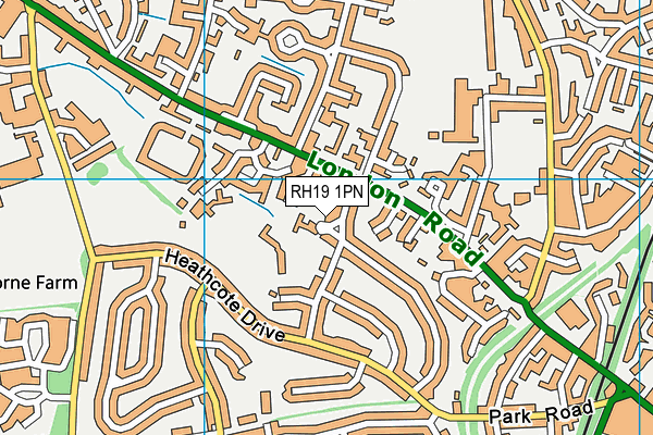 RH19 1PN map - OS VectorMap District (Ordnance Survey) RH19 1PN map - OS VectorMap District (Ordnance Survey)