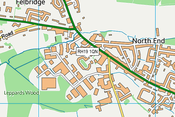 RH19 1QN map - OS VectorMap District (Ordnance Survey) RH19 1QN map - OS VectorMap District (Ordnance Survey)