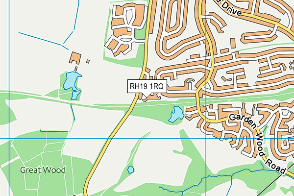 RH19 1RQ map - OS VectorMap District (Ordnance Survey) RH19 1RQ map - OS VectorMap District (Ordnance Survey)