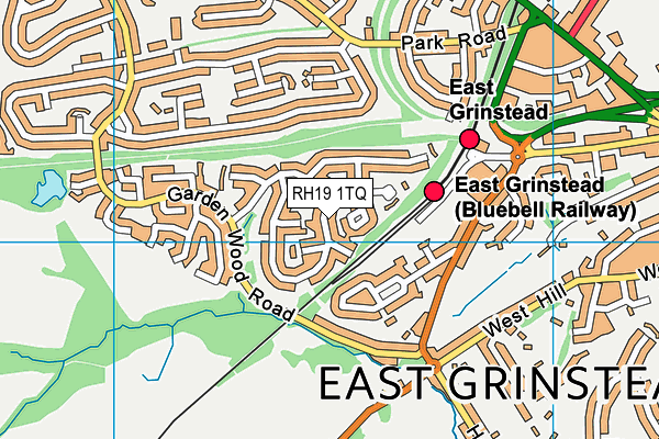 RH19 1TQ map - OS VectorMap District (Ordnance Survey) RH19 1TQ map - OS VectorMap District (Ordnance Survey)