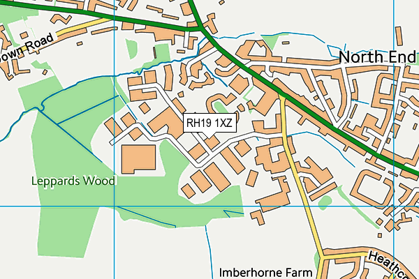 RH19 1XZ map - OS VectorMap District (Ordnance Survey) RH19 1XZ map - OS VectorMap District (Ordnance Survey)