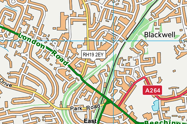 RH19 2EY map - OS VectorMap District (Ordnance Survey)
