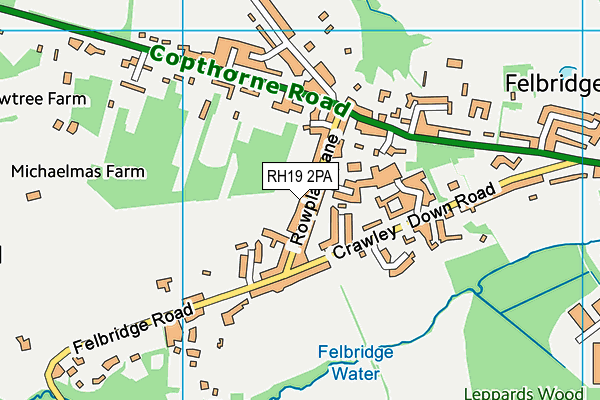RH19 2PA map - OS VectorMap District (Ordnance Survey) RH19 2PA map - OS VectorMap District (Ordnance Survey)