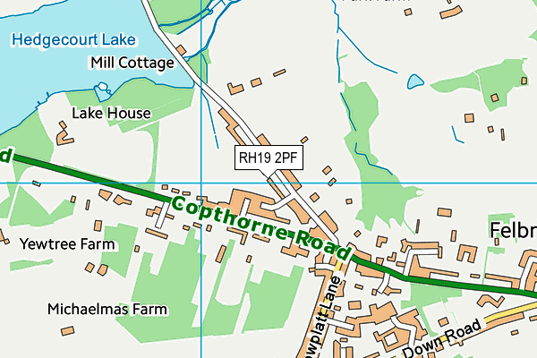 RH19 2PF map - OS VectorMap District (Ordnance Survey)