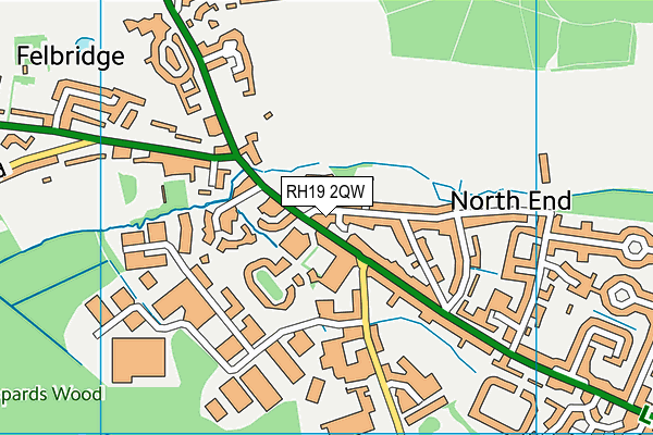 RH19 2QW map - OS VectorMap District (Ordnance Survey) RH19 2QW map - OS VectorMap District (Ordnance Survey)