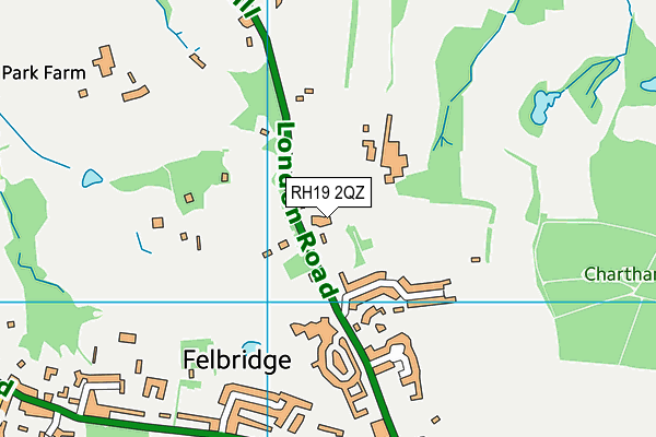 RH19 2QZ map - OS VectorMap District (Ordnance Survey) RH19 2QZ map - OS VectorMap District (Ordnance Survey)