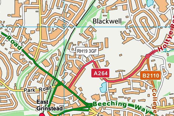 RH19 3GF map - OS VectorMap District (Ordnance Survey) RH19 3GF map - OS VectorMap District (Ordnance Survey)