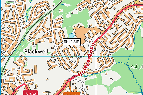 RH19 3JE map - OS VectorMap District (Ordnance Survey) RH19 3JE map - OS VectorMap District (Ordnance Survey)