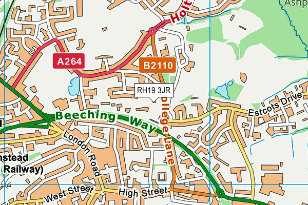 RH19 3JR map - OS VectorMap District (Ordnance Survey) RH19 3JR map - OS VectorMap District (Ordnance Survey)