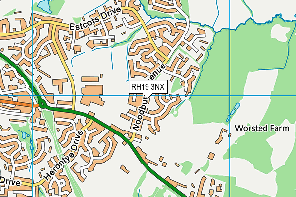 RH19 3NX map - OS VectorMap District (Ordnance Survey) RH19 3NX map - OS VectorMap District (Ordnance Survey)