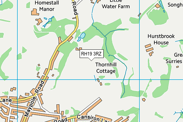 RH19 3RZ map - OS VectorMap District (Ordnance Survey) RH19 3RZ map - OS VectorMap District (Ordnance Survey)