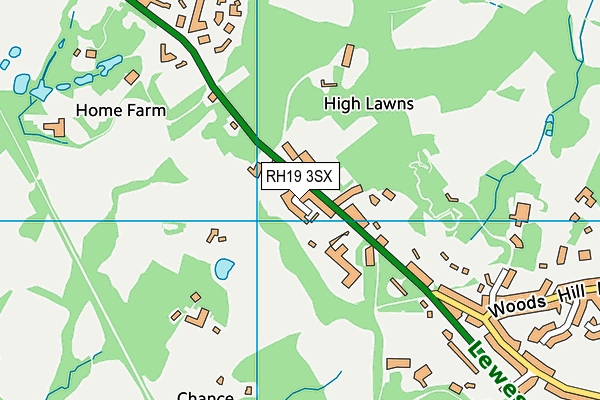 RH19 3SX map - OS VectorMap District (Ordnance Survey) RH19 3SX map - OS VectorMap District (Ordnance Survey)