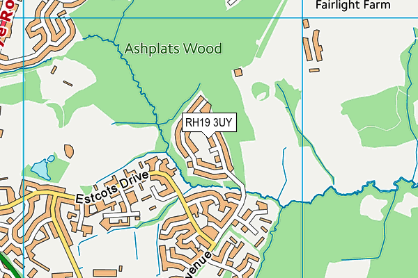 RH19 3UY map - OS VectorMap District (Ordnance Survey) RH19 3UY map - OS VectorMap District (Ordnance Survey)