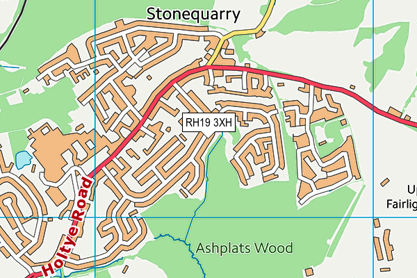 RH19 3XH map - OS VectorMap District (Ordnance Survey) RH19 3XH map - OS VectorMap District (Ordnance Survey)