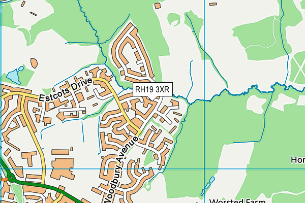 RH19 3XR map - OS VectorMap District (Ordnance Survey) RH19 3XR map - OS VectorMap District (Ordnance Survey)