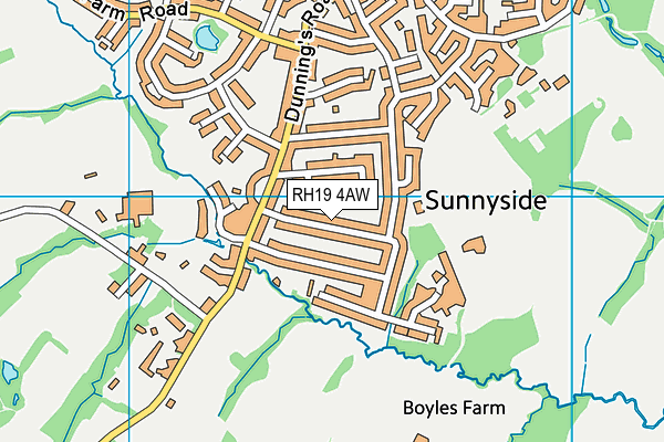 RH19 4AW map - OS VectorMap District (Ordnance Survey)