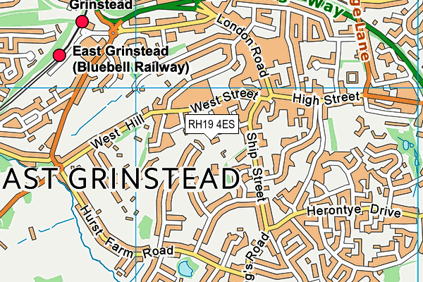 RH19 4ES map - OS VectorMap District (Ordnance Survey) RH19 4ES map - OS VectorMap District (Ordnance Survey)