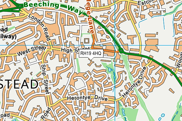 RH19 4HQ map - OS VectorMap District (Ordnance Survey) RH19 4HQ map - OS VectorMap District (Ordnance Survey)