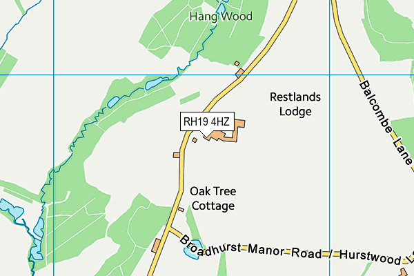 RH19 4HZ map - OS VectorMap District (Ordnance Survey) RH19 4HZ map - OS VectorMap District (Ordnance Survey)