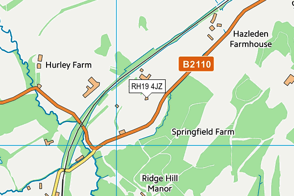 RH19 4JZ map - OS VectorMap District (Ordnance Survey) RH19 4JZ map - OS VectorMap District (Ordnance Survey)