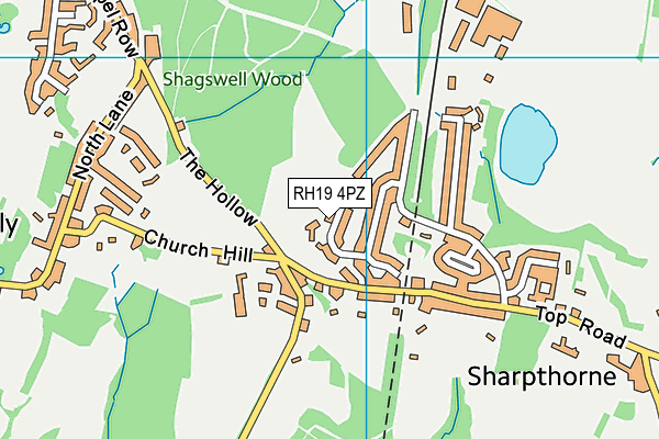 RH19 4PZ map - OS VectorMap District (Ordnance Survey) RH19 4PZ map - OS VectorMap District (Ordnance Survey)