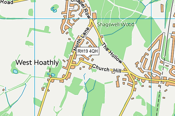 RH19 4QH map - OS VectorMap District (Ordnance Survey)