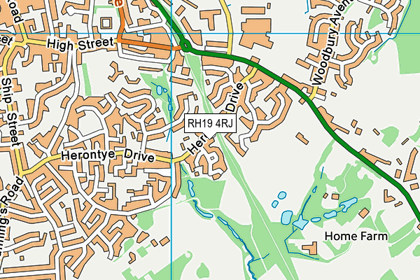 RH19 4RJ map - OS VectorMap District (Ordnance Survey) RH19 4RJ map - OS VectorMap District (Ordnance Survey)