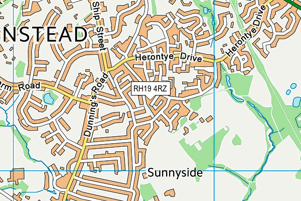 RH19 4RZ map - OS VectorMap District (Ordnance Survey) RH19 4RZ map - OS VectorMap District (Ordnance Survey)