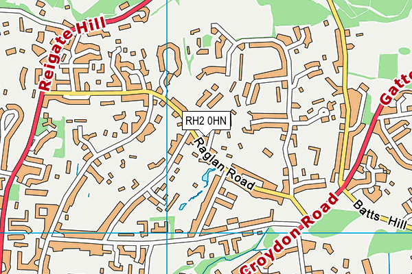 RH2 0HN map - OS VectorMap District (Ordnance Survey) RH2 0HN map - OS VectorMap District (Ordnance Survey)