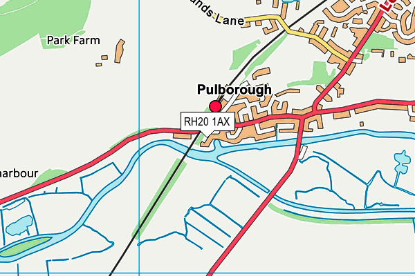 RH20 1AX map - OS VectorMap District (Ordnance Survey)