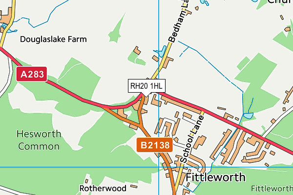 RH20 1HL map - OS VectorMap District (Ordnance Survey) RH20 1HL map - OS VectorMap District (Ordnance Survey)