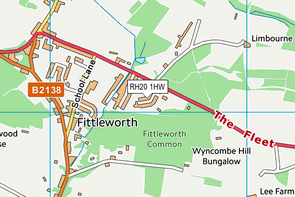 RH20 1HW map - OS VectorMap District (Ordnance Survey) RH20 1HW map - OS VectorMap District (Ordnance Survey)