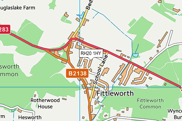 RH20 1HY map - OS VectorMap District (Ordnance Survey) RH20 1HY map - OS VectorMap District (Ordnance Survey)