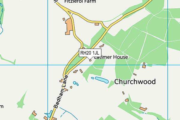 RH20 1JL map - OS VectorMap District (Ordnance Survey) RH20 1JL map - OS VectorMap District (Ordnance Survey)
