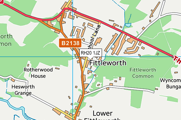 RH20 1JZ map - OS VectorMap District (Ordnance Survey) RH20 1JZ map - OS VectorMap District (Ordnance Survey)