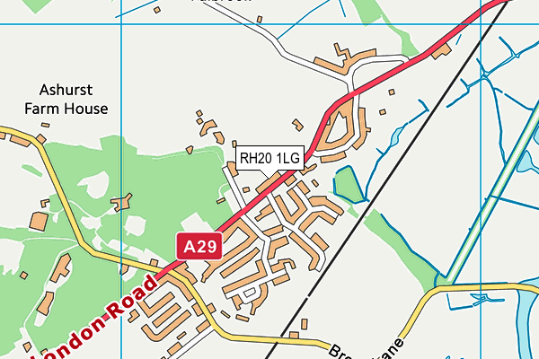 RH20 1LG map - OS VectorMap District (Ordnance Survey) RH20 1LG map - OS VectorMap District (Ordnance Survey)